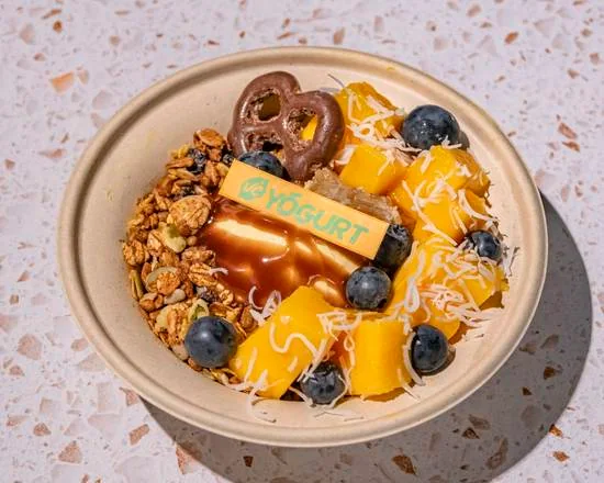 VC Yogurt Mango Cold-Brew Bowl, photographed for the menu.